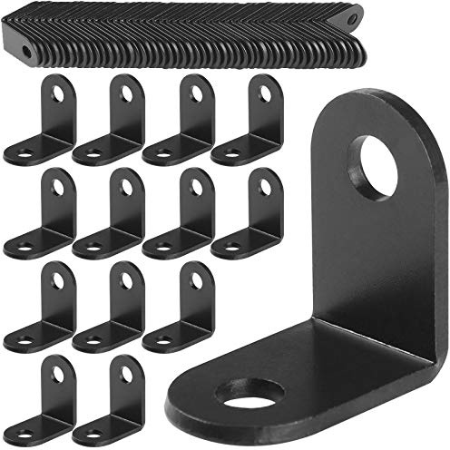 100 Stück schwarze Eckwinkel, 26 mm x 26 mm, robuste Eckwinkel für Holz, 90 Grad Eckstreben, Gelenk, rechtwinklige Halterung für Regale, Tische, Kommoden, Stühle, Metall Eisen L-Form Halterung