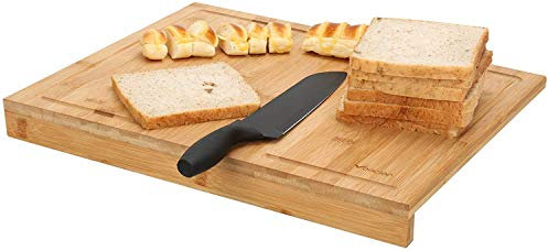 Vencier Counter Edge Premium Bamboo Chopping Board Best for Meat, Vegetable and Cheese Secure Durability and Strength 100% Natural Durable Bamboo