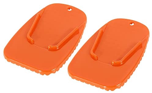 F FIERCE CYCLE 2pcs Motorcycle Kickstand Support Pad Side Stand Pad Orange
