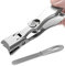 VOGARB Toenail Clippers for Thick Nails Extra Large Wide Jaw Opening Toe Nail Clippers Heavy Duty Fingernail Cutter No Splash for Men Women Adult Seniors (Silver with File)