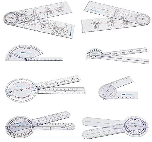 AFH Winkelmesser, Goniometer aus Kunststoff, 8er Set