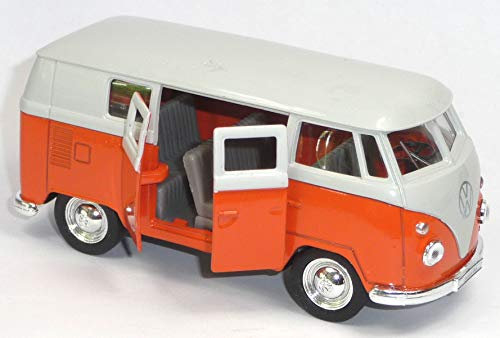 Welly Modellauto kompatibel mit Classical Bus VW Bulli T1 orange ca. 1:37 Spritzguss