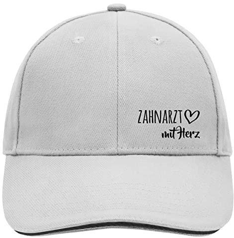 HUURAA Cappy Mütze Zahnarzt mit Herz Unisex Kappe Dark Grey/White mit Motiv für die tollsten Menschen Geschenk Idee für Freunde und Familie