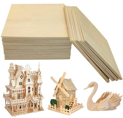 OWLKELA 20pcs Tilo Tablero, 100 * 100 * 2mm-Hojas de Madera para Manualidades, Ideal para Proyectos de Láser, Artes y Grabado