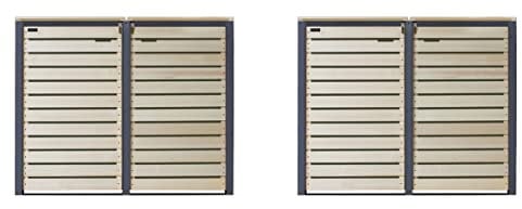 Mülltonnenbox 240L Mülltonnenverkleidung Mülltonnecontainer Holz vorimprägniert mit Rückwand Mod.HH (4 Tonnen Natur-anthrazit (NA))