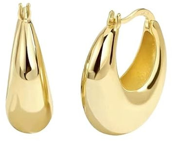 Huge Tomato Gold Creolen 18k vergoldete klobige Silber Ohrringe minimalistischer Schmuck Geschenk für Frauen
