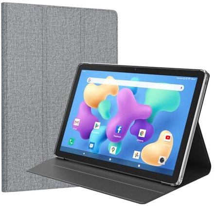 FEONAL K110 Schutzhülle für Tablet 10/10,1 Zoll, Leder, Grau