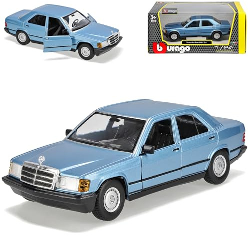 Mercedes-B C-Klasse 190E W201 2.6 Blau 1982-1993 1/24 Burago Modell Auto
