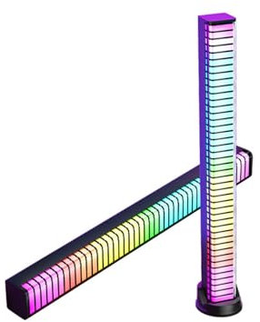 MRDEER 2 PCS Musik Atmosphäre Rhythmus Licht, RGB Sprachaktivierte Pickup Rhythm Light mit APP-Steuerung, USB-Aufladung LED Ambient Light für Auto, Party, Gaming, TV