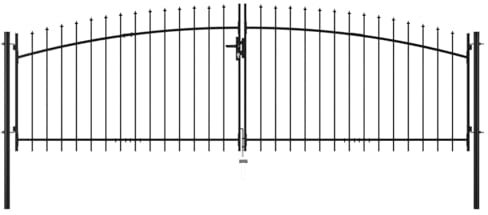 Juroupi Cancello Doppio con Punte a Lancia 400x200 cm,Cancello da Giardino,Cancelletto da Giardino,Cancello per Recinzione,Cancello Giardino Esterno-145740