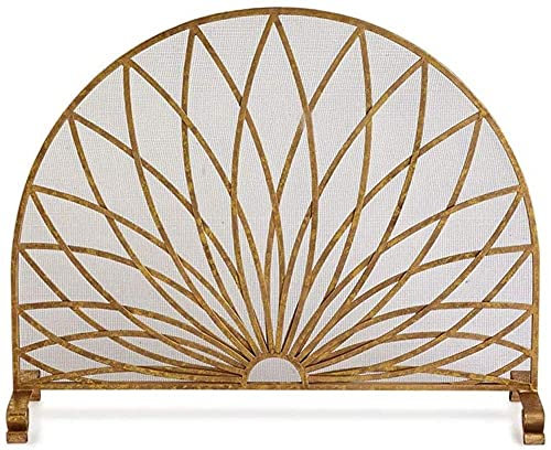 SIBEG Kaminschutz, Premium, großer Sicherheits-Kaminschutz, gewölbter, massiver Schmiedeeisenrahmen, Funkenschutz für offenes Feuer/Gasfeuer/Holzofen, 1 m hoch