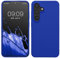 kwmobile Cover per Samsung Galaxy S24 Custodia - Back Case per Caricatore Wireless - Antiurto e Flessibile in Silicone TPU - blu baltico
