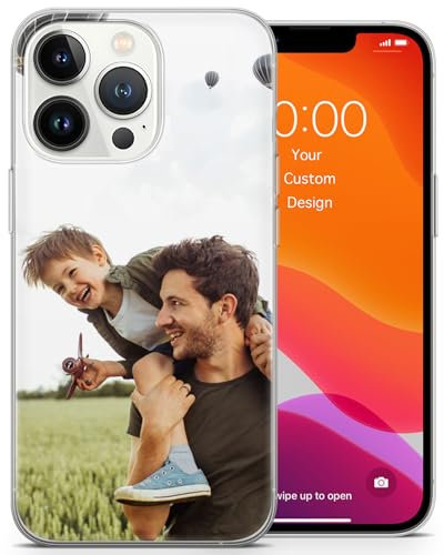 AIGAT SHOP Personalised Clear TPU Case for iPhone 14 Plus - Custom Photo & Text Slim Fit Cover, Customised Name & Picture Phone Case for iPhone 14 Plus