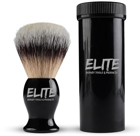 Shaving Brush Rich Lather with Plastic Box for Travelling Bristle Travel Brush for Male Grooming, Barbers and Salon. Wet Shaving Brush for Men (Black)