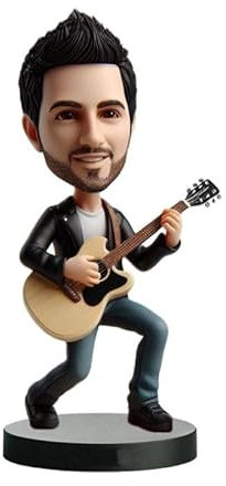 mydedor Individuelle Wackelkopf-Figur, individuelle Puppe, Musikinstrument, Spielpartner, benutzerdefinierter Wackelkopf, handgefertigter Wackelkopf, personalisierte Basis auf Ihrem Foto