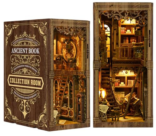KingStora DIY Book Nook Kit - Ancient Book Collection Room - Library & Reading Room - 3D Puzzle, Handgefertigte Buchstütze für Erwachsene