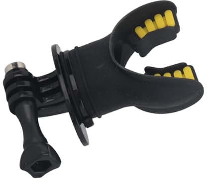 AKLOSIPY XiaoYi Action-Kamera-Mundbisshalterung Zum Surfen, Tauchen, Skaten – Schwarz, Ideal für Ique Perspektiven der oder Unterwegs (Black)
