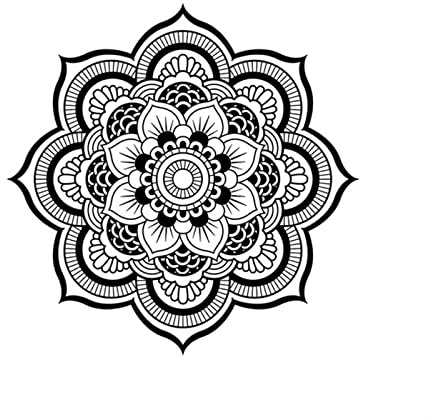 Auto PVC Aufkleber Auto Aufkleber halbe Mandala Vinyl Aufkleber Boho Aufkleber Mandala Blume Meditation Aufkleber Blume Aufkleber(Black)