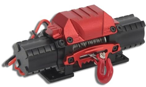 equlup RC-Autowinde, 10 kg, ziehende Gorce-Fernbedienung, Simulation, Zugspielzeug, Modellwinde, Aluminiumlegierung, hohe Simulation, RC-Auto, Doppelmotorwinde mit 270 mm Draht für (Schwarz)