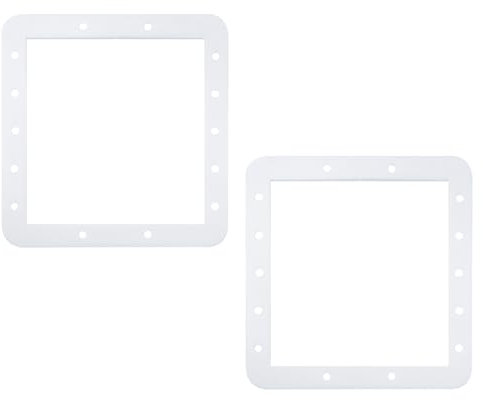 LC LICTOP Butterfly Gasket Face Plate Replacement Set for Automatic Skimmers, 2PCS Pool Skimmer Gasket Compatible with Above Ground Swimming Pool, White Fiber Pad 6.79 x 7.28