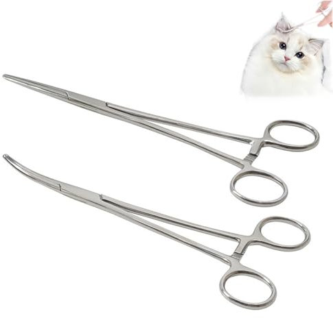 2er-Pack Arterienklemme,12,5 Cm Gerade Und Gebogen HakenlöSer,HakenlöSer Angeln,Edelstahl Piercingzange,Katzen- Und Hundepinzette,Arterienklemme,Zum Angeln Geeignet,Katzen- Und Hundehaarpinzette