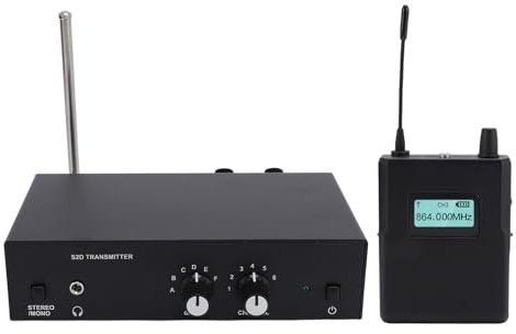 Wireless in Ear Monitor System, Aggiornamento da 902 a 928MHz Stereo IEM Professionale con Ricevitore Trasmettitore per Prove della Banda di Performance Dal Vivo in Fase di