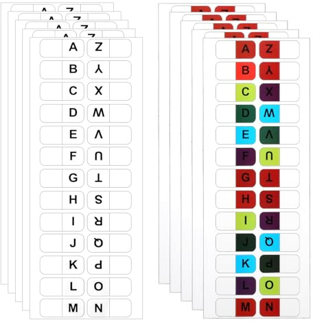 260 Stück Selbstklebende Register A-Z Index Tabs ABC Register Weiße Bunte Buchstaben Registers Sticky Alphabet Tab Kleine Alphabet Index Tabs, Seiten Alphabetische Registers Für Notizbücher Akten