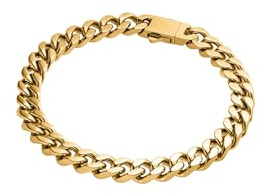 Purelei Heavy Curb Armband Herren (Gold) – Wasserfestes Männer Armband aus langlebigem Edelstahl (14K vergoldet) – 21cm Länge – Mit sicherem Verschluss – Männerschmuck