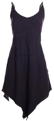 Vishes Elfenkleid Damen Asymmetrisch Zipfelsaum Spaghettiträger Boho - Alternative Mode