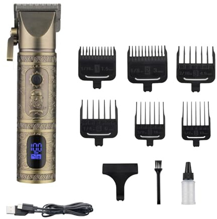 LITTLE BALANCE 8902 Baroudeur Pro Performance, Haarschneider für Herren, Laufzeit 2,5 Stunden, Verwendung mit oder ohne Kabel, USB-C-Ladung, Hebel zur Anpassung der Schneide + 6 Schnittführungen