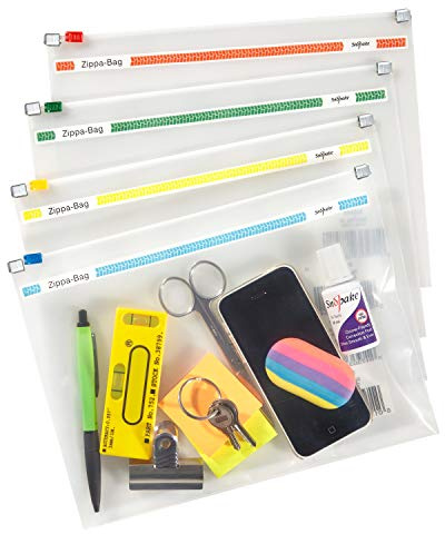 Snopake A5 250x180mm Zippa Bag with Tops - Transparent/Assorted (Pack of 25)