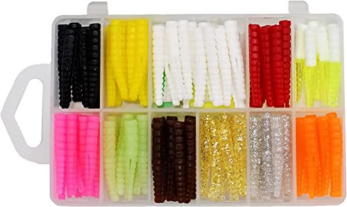 Trout Magnet Original 142-Piece Trout Fishing Gear Kit - 120pc Grub Lures with Neon Bait, 20 Hooks, 2 Floats - High Grade Trout Magnet Kit for Freshwater and Saltwater Fishing