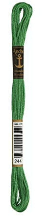 Anchor 4635000 100% Cotton Embroidery Thread, Cotton, 00244 Farngrün, farngrün