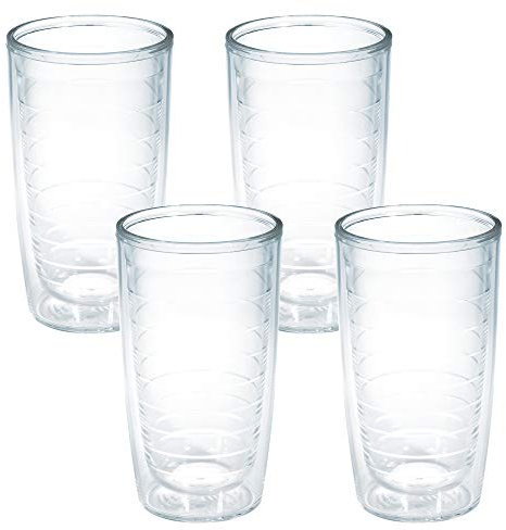 Tervis Clear Made in USA Colorful Tabletop Insulated Tumbler, Plastic
