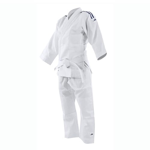 Adidas ADIJ180 - Kimono per Judo, Cintura Non Inclusa, Pantalone Elastico in Vita Bianco Bianco - Bianco 140/150