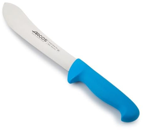 Arcos Serie 2900 - Cuchillo Carnicero - Hoja de Acero Inoxidable NITRUM de 200 mm - Mango inyectado en Polipropileno Color azul