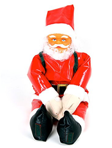 Pridea Weihnachtsmann Figur Santa Claus Nikolaus-Figur 90 cm Dekoration für Innen- und Außen Weihnachtsdeko Xmas Deko Weihnachten Dekofigur sitzend Weihnachtsfiguren