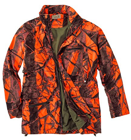 Hubertus Signal Jagdjacke orange gemustert Übergröße, Größe:4XL