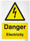 Caledonia Signs 24012E Danger Electricity Sign, Self Adhesive Vinyl, 200 mm x 150 mm