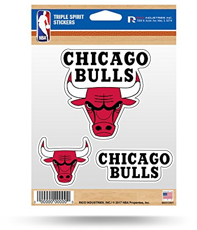 NBA Triple Spirit Stickersnba Triple Spirit Stickers, Red, Black, White, 3 Team Stickers
