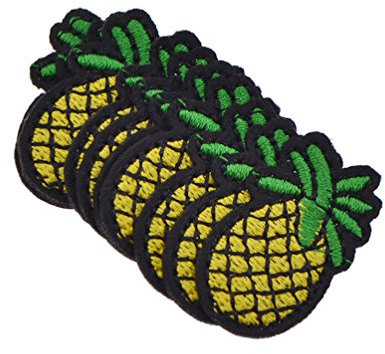 Kesheng 10x Aufbügler Aufnäher Bügelbild Ananas Stickerei Patches Applikation DIY
