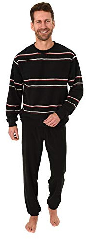 Eleganter Herren Frottee Pyjama Schlafanzug mit Bündchen, auch in Übergrößen - 281 101 93 708