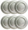 YoL 6 Embossed Decorative Silver Round Floral Charger Plates Christmas Xmas 33cm re-usable