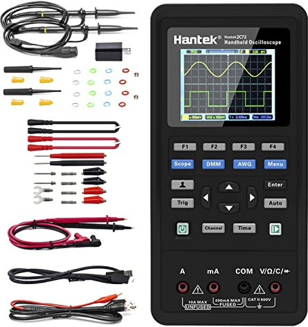 Hantek 2C72 osciloscopio de mano 70MHz multímetro 2CH+DMM 2 en 1 probador multifunción