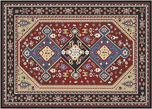 Fußmatte für innen als waschbare Motiv Tür-Matte - 50x70 cm Fußabtreter Perser rot Vintage als rutschfeste Schmutzfangmatte - Moderne Eingangsbereich Sauberlaufmatte für Flur Haustür