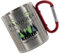 Crealuxe Edelstahltasse mit Karabiner - Leg dich niemals mit einem Wanderer an - wir kennen Plätze...- 330ml, Tasse bedruckt, Kaffeetasse, Bürotasse, Metalltasse mit Name