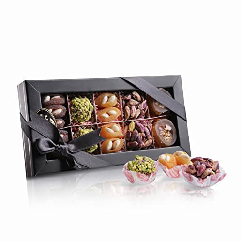 Palanci | Rayiha Pralinen | Gesunde Snacks 200 gr. | Vegane Süßigkeiten Mix | zuckerarm | getrocknete Aprikosen, Pistazien, Mandeln,Walnüsse in Traubensirup | Trockenfrüchte | Geschenkset Geschenk