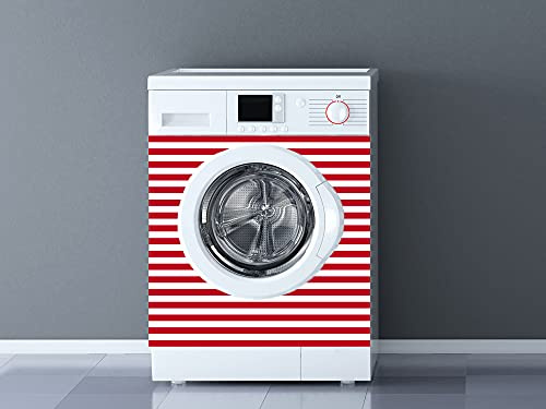 Oedim Vinyle décoratif pour machine à laver Motif rayures Rouge