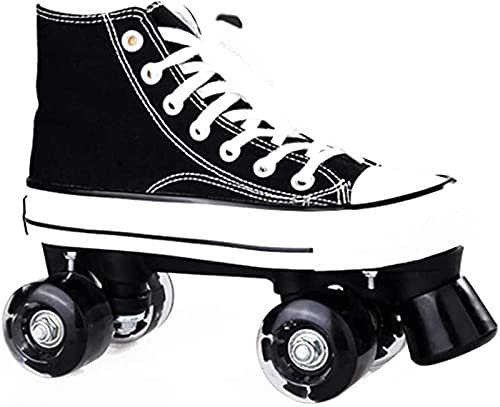 JianJud Rollschuhe Für Damen Und Herren, Rollschuhe Für Damen, Canvas Zweireihige Rollschuhe Für Jugendliche Mit Hohem Schuhstil Für Jugendliche Und Jugendliche D,44