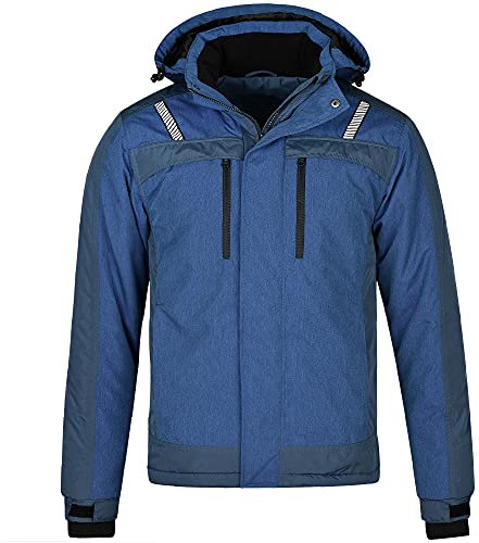 BWOLF OLYMPIA Arbeitsjacke Herren Winter Herren Winter Wasserdichte Winddichte Winterjacke Arbeitsjacke Warme (Blau, XL)